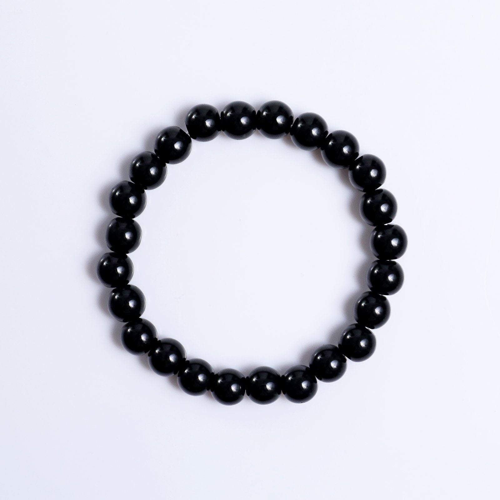 Quartz 8mm Handmade Black Obsidian Gemstone Reiki Healing Crystals Natural Stone Crystal Bracelet with Stretch Beads
